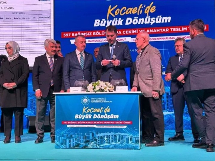 Kocaeli’de 597 Bağımsız Bölümün Kura Çekimi ve Anahtar Teslimi Gerçekleşti